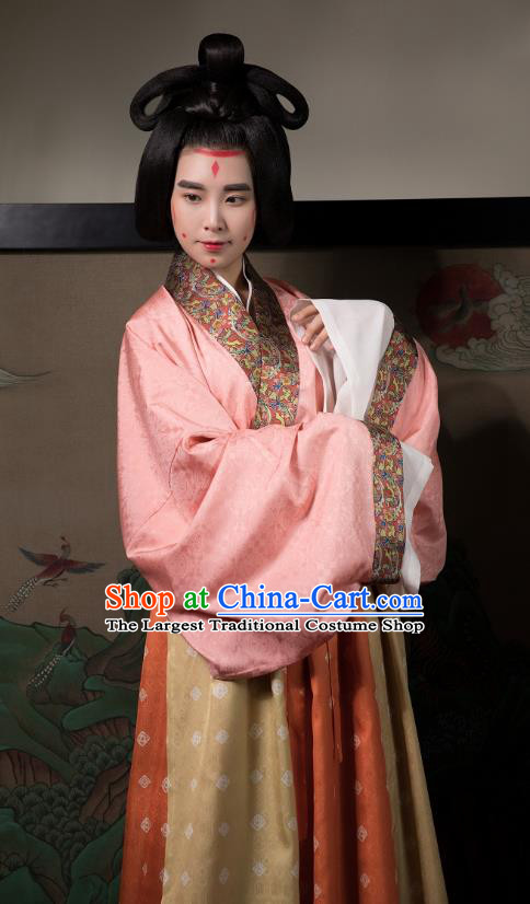 China Traditional Jin Dynasty Court Beauty Historical Costumes Ancient Imperial Consort Hanfu Dress Clothing