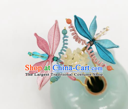 Chinese Handmade Silk Butterfly Hair Comb Traditional Hanfu Hair Accessories