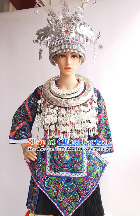 Chinese Guizhou Ethnic Folk Dance Costumes Traditional Miao National Woman Hundred Birds Clothing