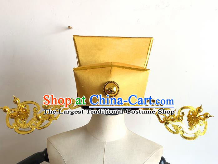 China Traditional Peking Opera God of Wealth Hat Ancient Official Headwear