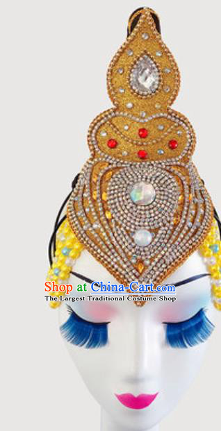 China Handmade Goddess Wig Chignon Classical Dance Headwear Traditional Stage Performance Hair Accessories