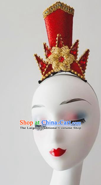 China Folk Dance Headwear Traditional Stage Performance Hair Accessories Handmade Drum Dance Headpiece