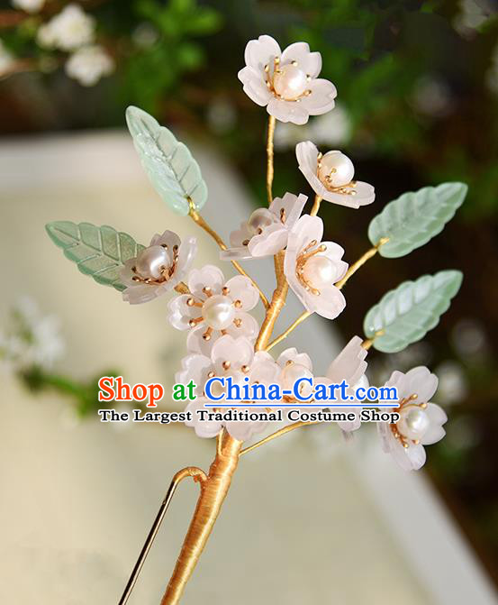 Chinese Traditional Cheongsam Hairpin Hanfu Hair Accessories Ancient Princess Pink Sakura Hair Stick