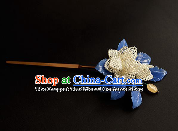 Chinese Traditional Song Dynasty Court Woman Hair Accessories Handmade Ancient Princess Pearls Hairpin