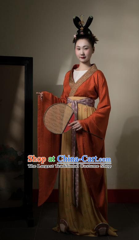 China Traditional Southern Dynasties Palace Beauty Hanfu Dress Clothing Ancient Royal Princess Costumes Full Set