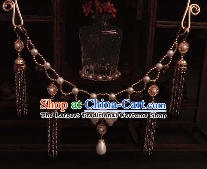 China Classical Ancient Princess Shell Butterfly Necklace Traditional Song Dynasty Court Pearls Necklet Accessories