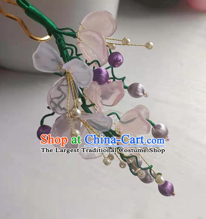 Chinese Ancient Young Lady Hairpin Traditional Song Dynasty Princess Wisteria Hair Stick