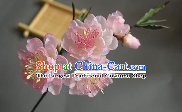 Chinese Classical Cheongsam Hairpin Handmade Hair Accessories Traditional Hanfu Peach Blossom Hair Stick