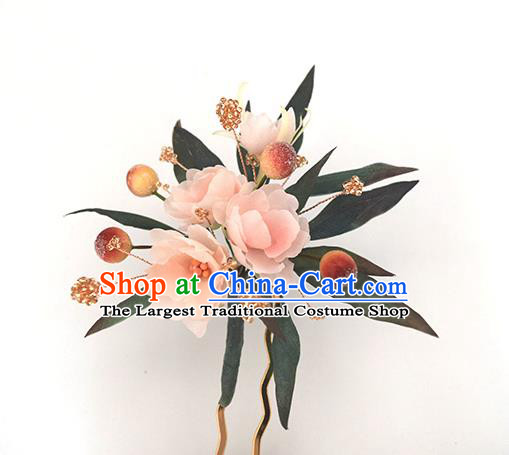 Chinese Traditional Cheongsam Hair Stick Handmade Ancient Princess Jasmine Flower Hairpin