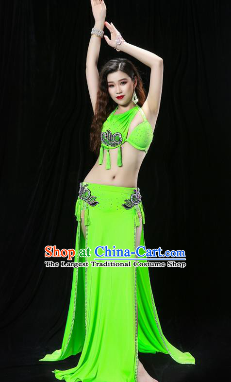 Traditional Asian Raks Sharki Oriental Dance Costumes Indian Belly Dance Stage Performance Green Uniforms