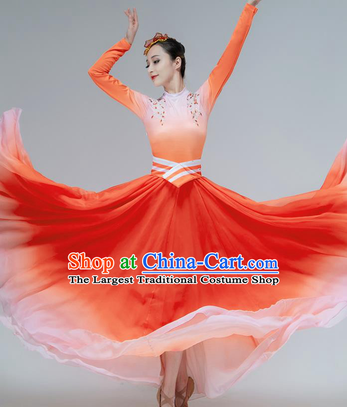 Chinese Classical Dance Stage Performance Clothing Opening Dance Red Dress