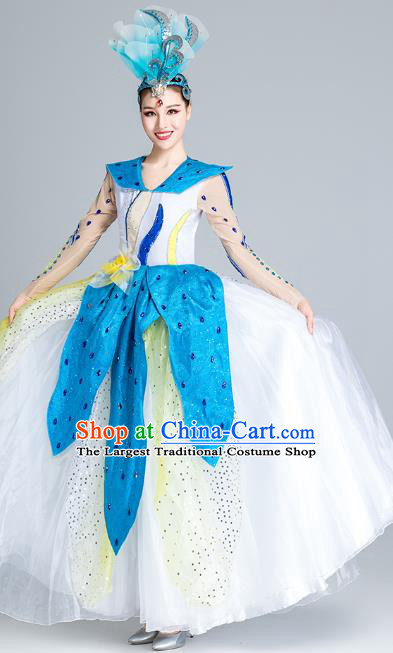 China Stage Performance White Dress Spring Festival Gala Opening Dance Costume Modern Dance Clothing