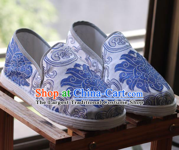 China National Chrysanthemum Pattern Cloth Shoes Handmade Multi Layered Shoes