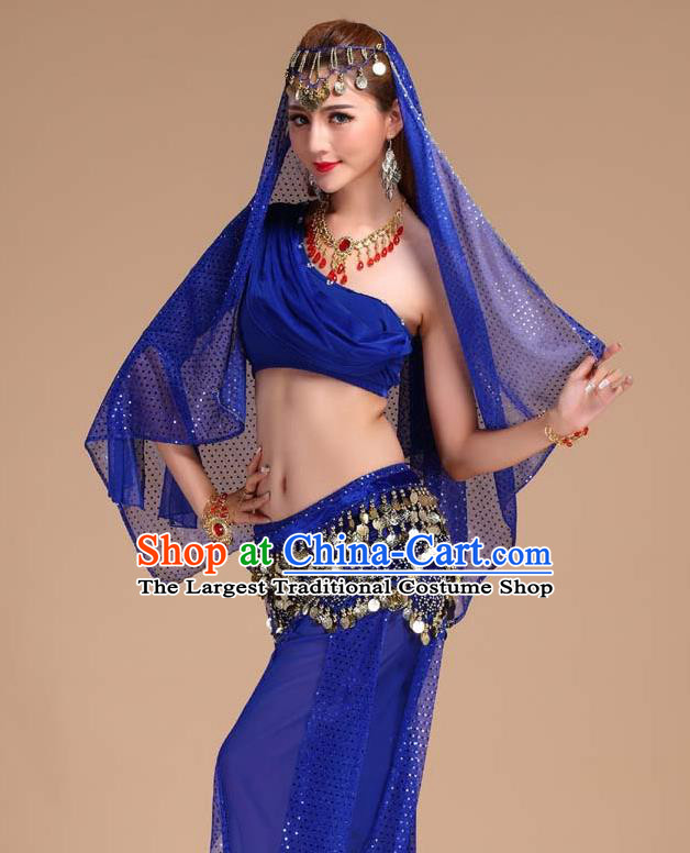 Asian Traditional Raks Sharki Top and Pants India Folk Dance Clothing Indian Belly Dance Royalblue Outfits