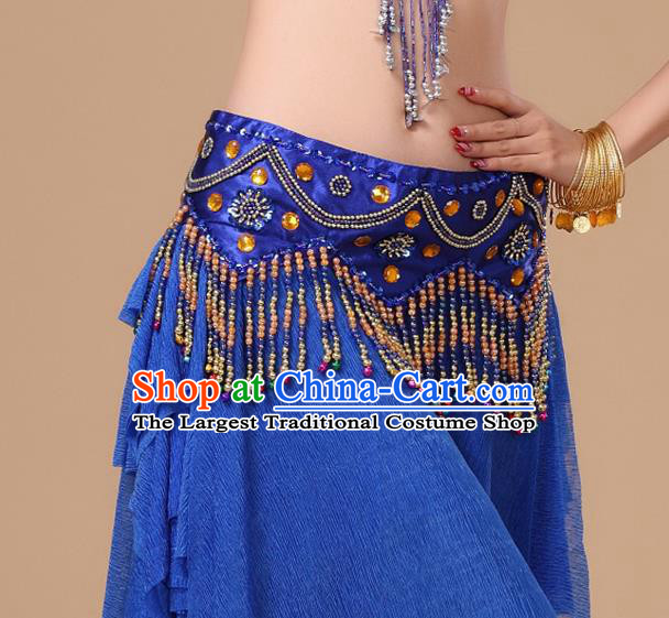 Asian Traditional Oriental Dance Waist Accessories Indian Belly Dance Stage Performance Royalblue Waistband