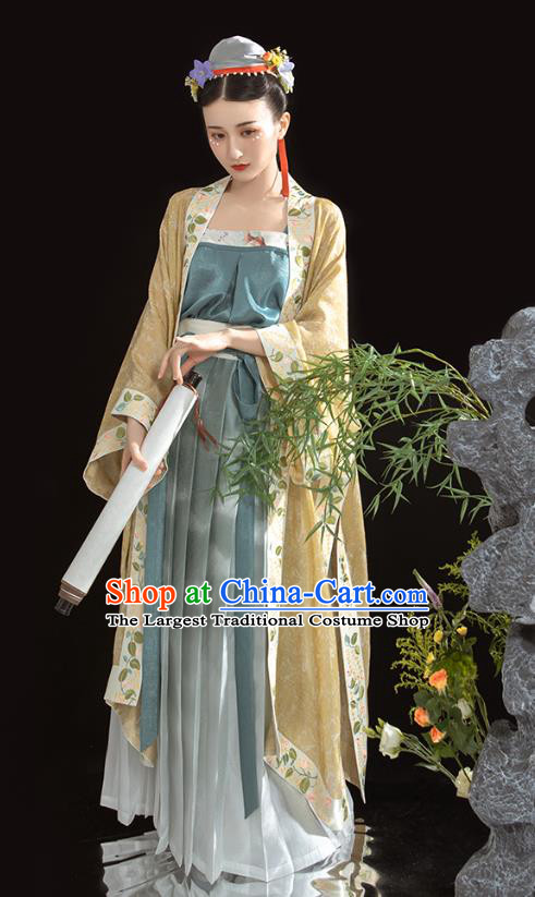 China Traditional Song Dynasty Imperial Concubine Historical Clothing Ancient Court Beauty Embroidered Hanfu Dress