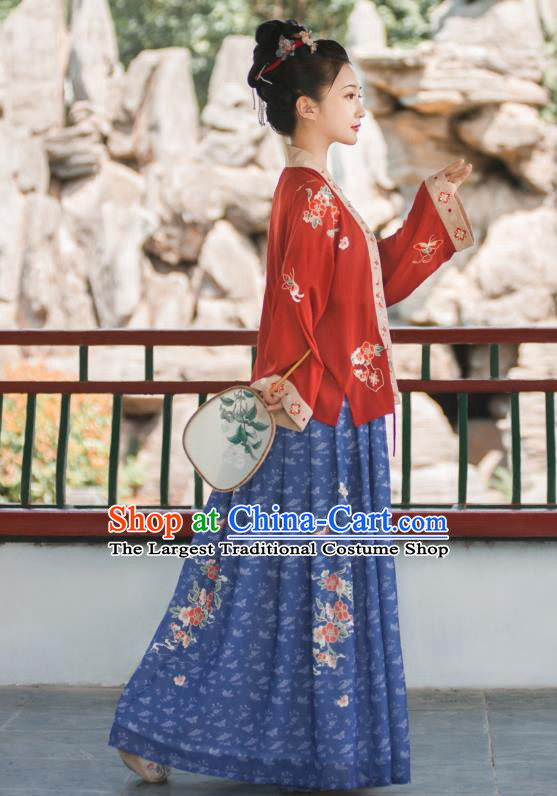 China Traditional Song Dynasty Imperial Concubine Embroidered Clothing Ancient Court Woman Hanfu Garment