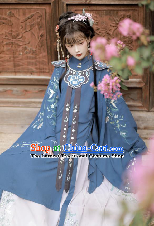 Traditional China Ming Dynasty Young Beauty Costumes Ancient Noble Lady Hanfu Dress Clothing