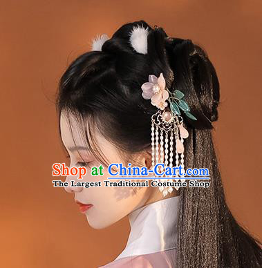 Chinese Ancient Princess Hairpin Traditional Ming Dynasty Hanfu Pearls Tassel Hair Stick