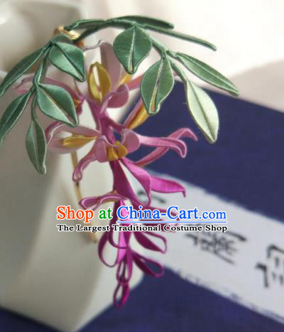 Chinese Song Dynasty Hair Accessories Ancient Princess Hair Clip Traditional Silk Wisteria Hairpin