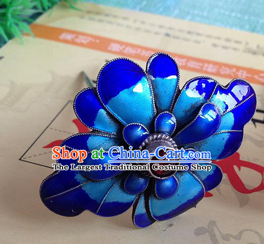 Chinese Ancient Empress Enamel Peony Hair Stick Traditional Qing Dynasty Court Ruby Hairpin