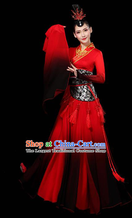 Chinese Water Sleeve Dance Clothing Classical Dance Red Dress Traditional Goddess Dance Performance Costume