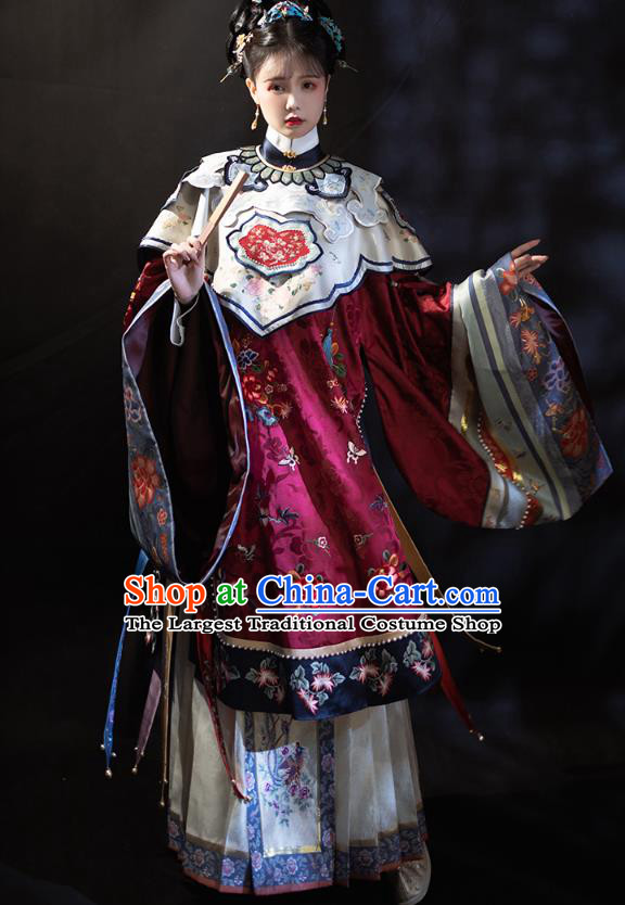 China Ancient Imperial Consort Hanfu Apparels Traditional Ming Dynasty Court Woman Historical Clothing Complete Set