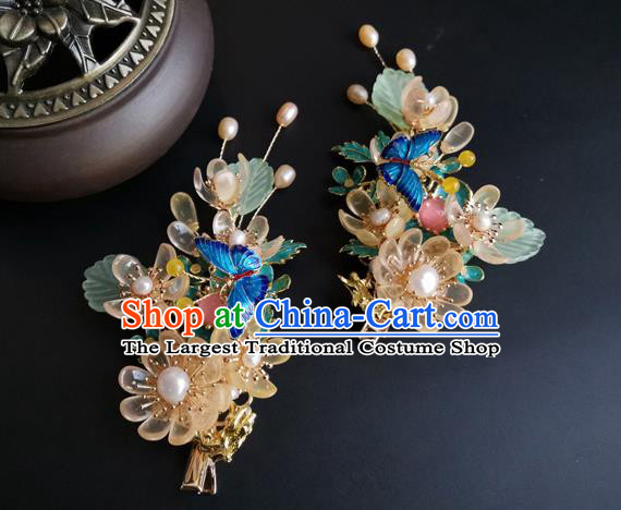 China Ancient Palace Lady Hairpin Traditional Ming Dynasty Chrysanthemum Hair Claws