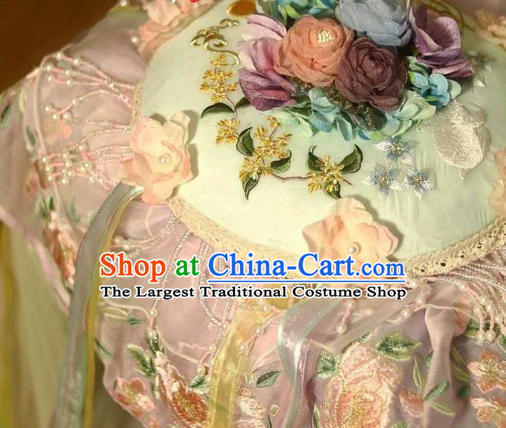 Handmade China Ancient Palace Lantern Traditional Song Dynasty Embroidered Silk Portable Lamp