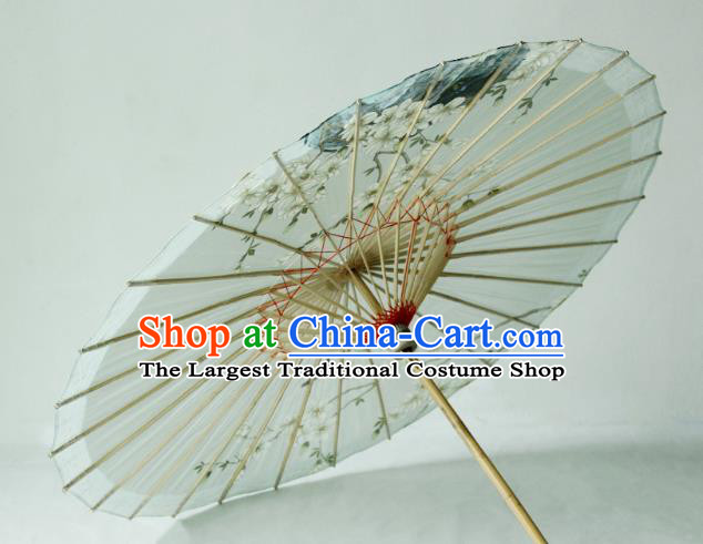 China Classical Dance Umbrellas Handmade Painting Mangnolia Oil Paper Umbrella Traditional Hanfu Umbrella