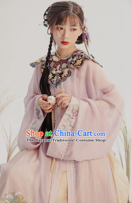 China Traditional Hanfu Dress Ancient Ming Dynasty Nobility Lady Historical Clothing