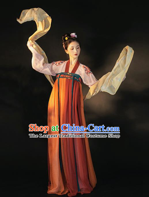 China Traditional Tang Dynasty Palace Lady Historical Clothing Ancient Royal Princess Hanfu Dress