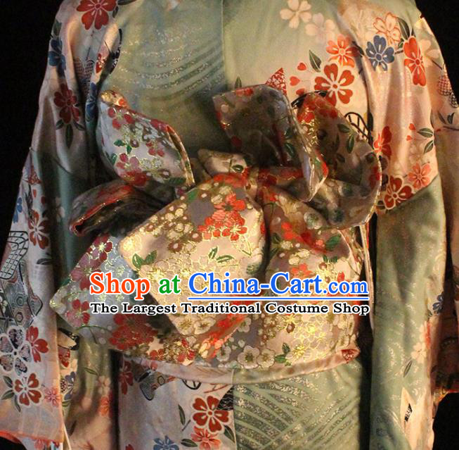 Japanese Pink Brocade Belt Japan Traditional Yukata Waistband Kimono Accessories