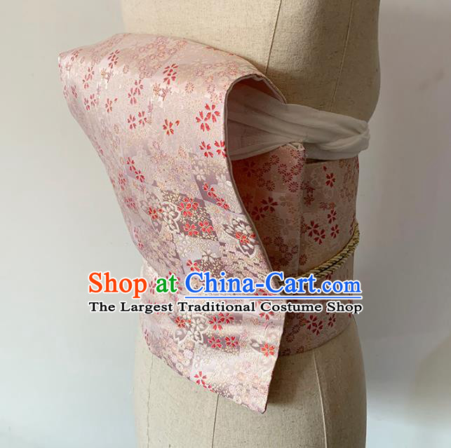 Japanese Kimono Accessories Pink Brocade Belt Japan Traditional Yukata Waistband