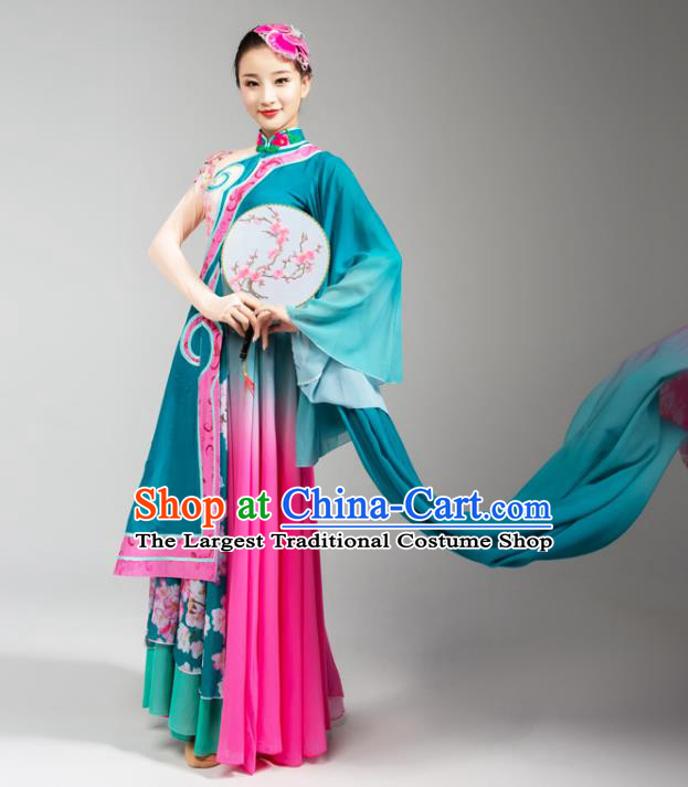 Chinese Classical Dance Green Outfits Palace Fan Dance Dress Traditional Stage Performance Costumes