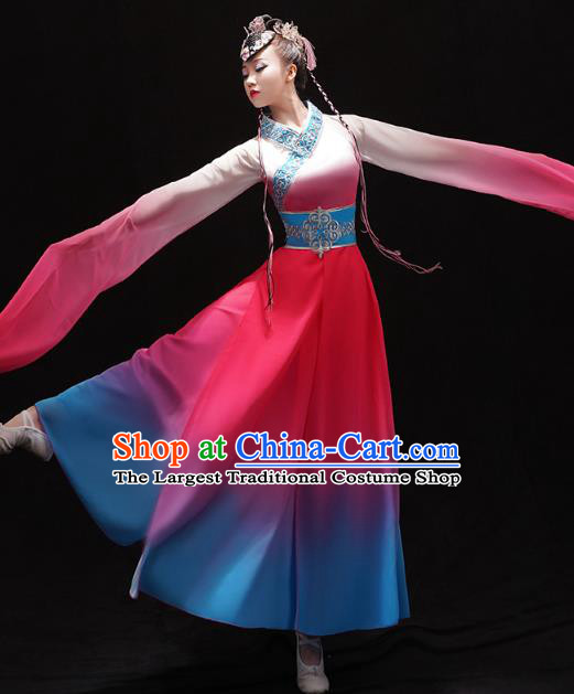 Chinese Classical Dance Jinghong Clothing Umbrella Dance Outfits Traditional Water Sleeve Dance Dress