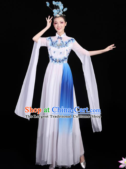 China Chorus Performance White Dress Spring Festival Gala Opening Dance Costume Modern Dance Clothing