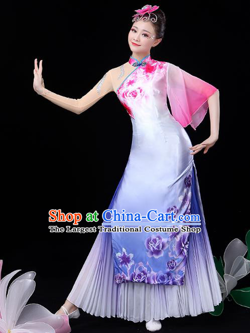 Chinese Classical Dance Solo Dance Costume Umbrella Dance Lilac Dress Traditional Performance Clothing