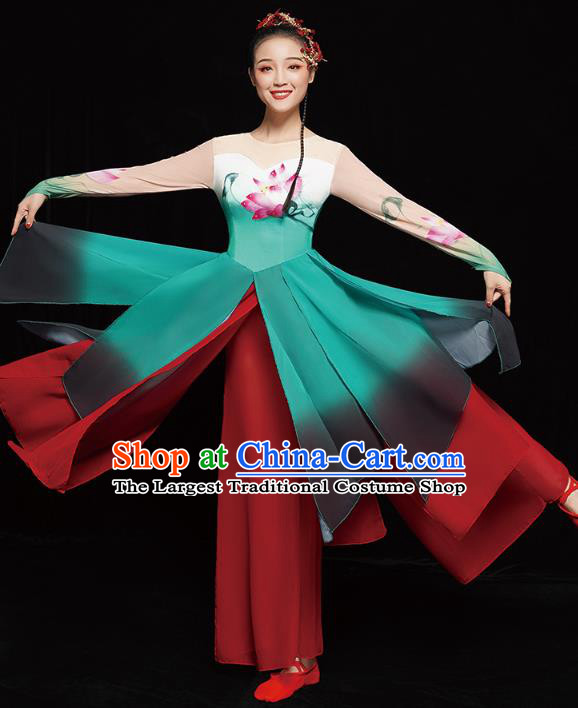 Chinese Traditional Lotus Dance Dress Classical Dance Performance Clothing Umbrella Dance Outfits