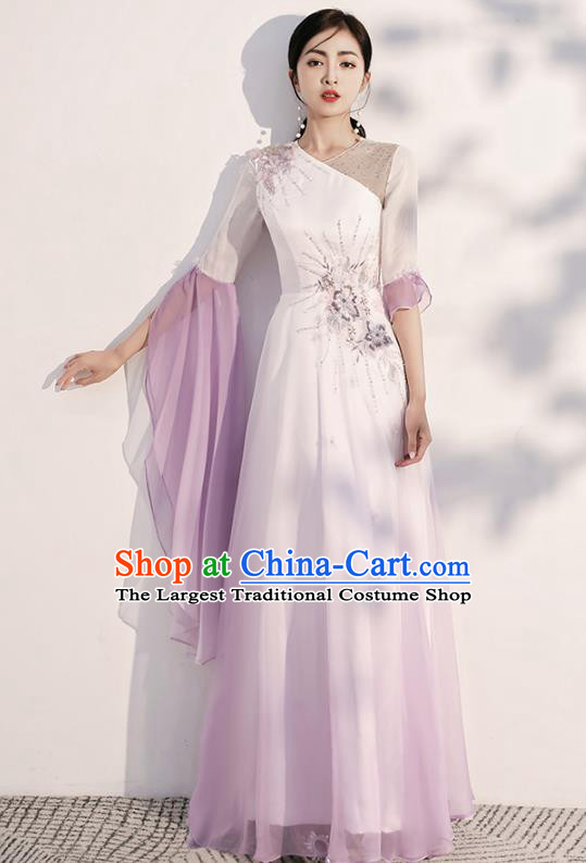 China Woman Modern Dance Costume Catwalks Clothing Chorus Performance Full Dress