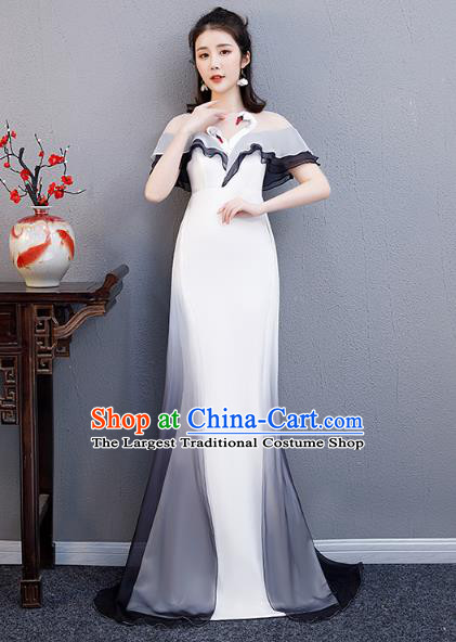 China Woman Chorus Costume Annual Meeting Compere Clothing Modern Dance Fishtail Full Dress