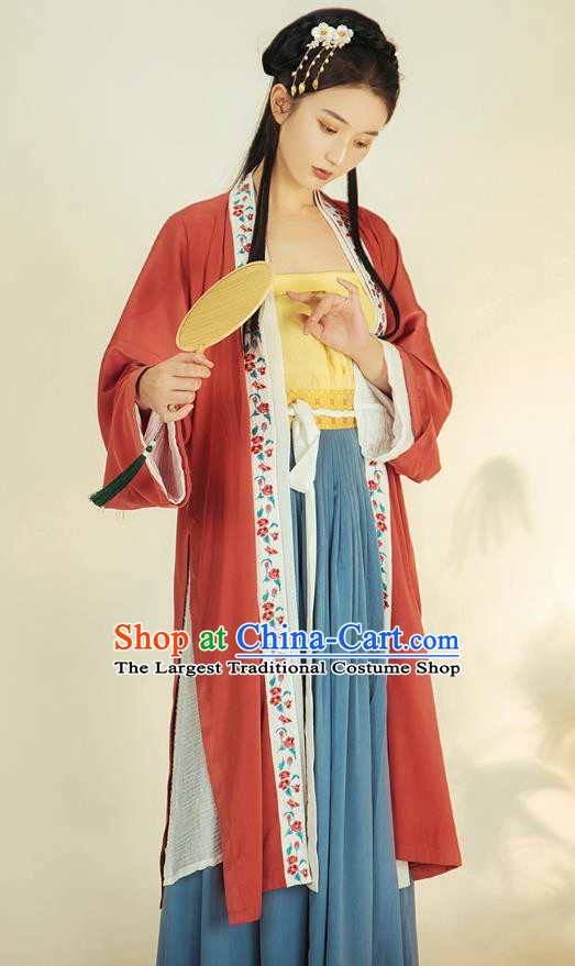 China Ancient Royal Infanta Hanfu Apparels Traditional Song Dynasty Nobility Lady Historical Clothing Complete Set