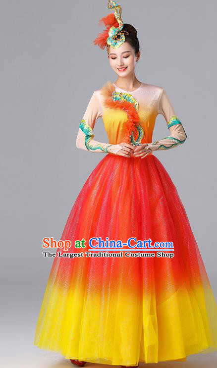 Top Modern Dance Garment Costume Stage Performance Clothing Opening Dance Dress