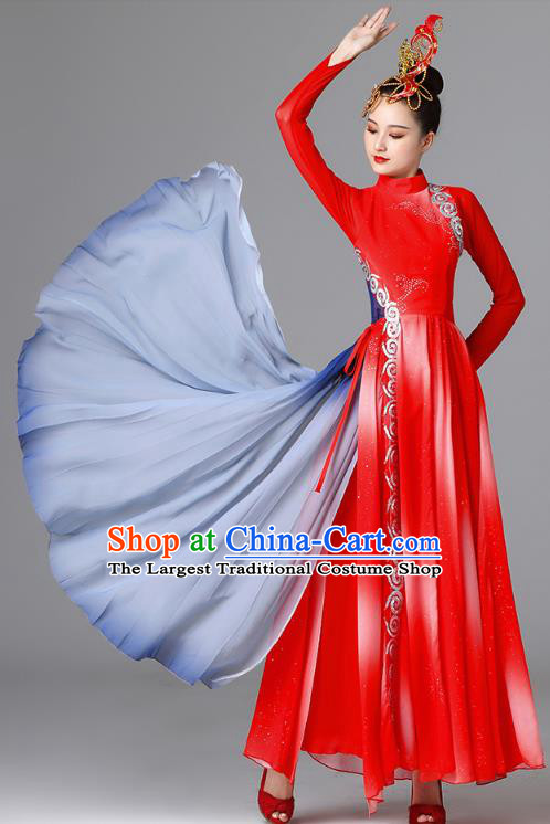 Chinese Spring Festival Gala Opening Dance Red Dress Stage Performance Clothing Classical Dance Garment Costume