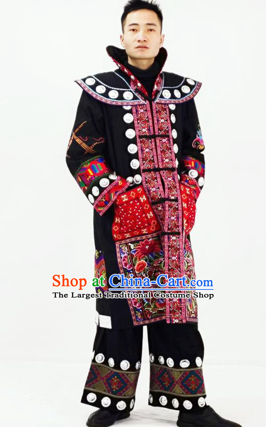 China Traditional Dong Folk Dance Clothing Yi Nationality Festival Performance Garment Costumes