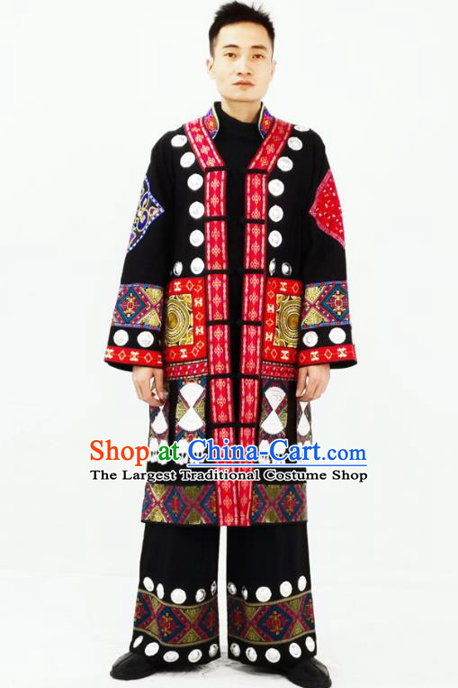 China Dong Nationality Festival Garment Costumes Traditional Yunnan Ethnic Folk Dance Clothing