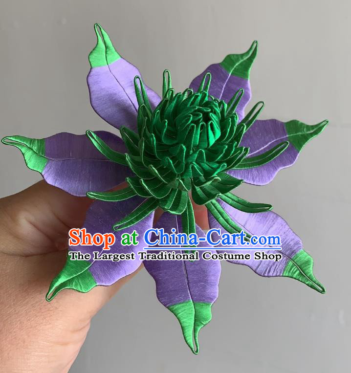 China Handmade Silk Clematis Hairpin Traditional Hanfu Hair Accessories Ancient Court Woman Hair Stick