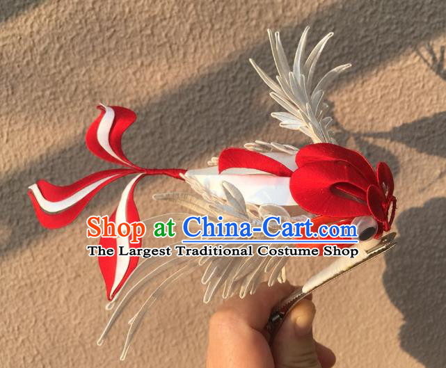 China Handmade Silk Goldfish Hairpin Traditional Song Dynasty Hair Accessories Ancient Palace Princess Hair Claw