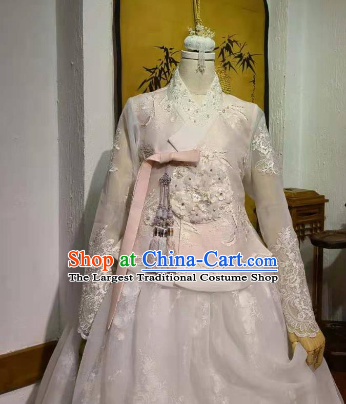 Korean Bride Embroidered Dress Garments Traditional Fashion Asian Korea Wedding Hanbok Clothing