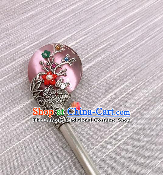 Korea Stage Performance Silver Hair Stick Korean Court Bride Hairpin Traditional Wedding Hair Accessories